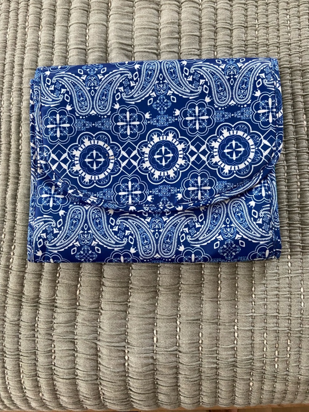 NWOT Blue Paisley Travel Organizer Wallet - Compact Folding Bag